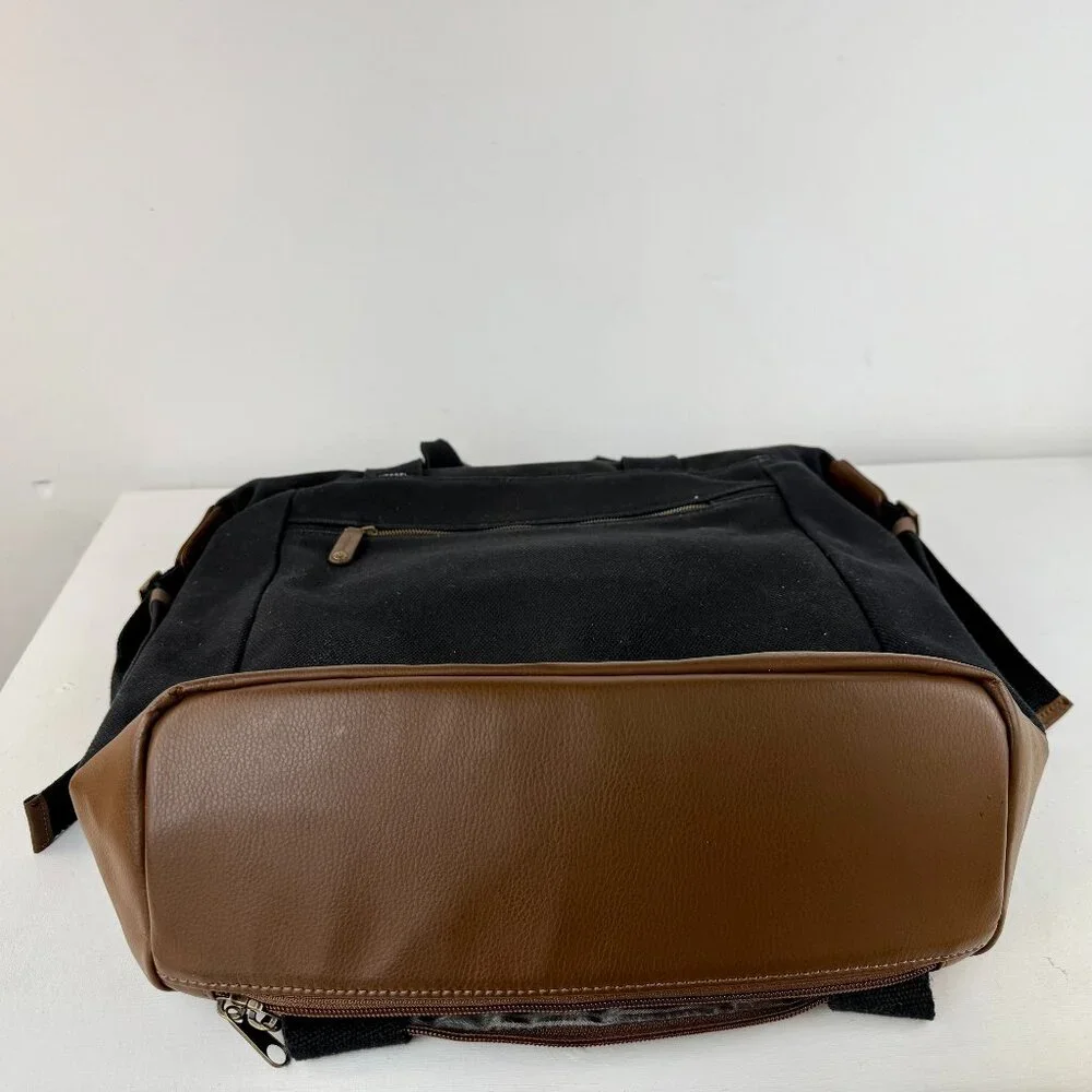 VESSEL Heavy Canvas and Faux Suede Synthetic Leather Backpack